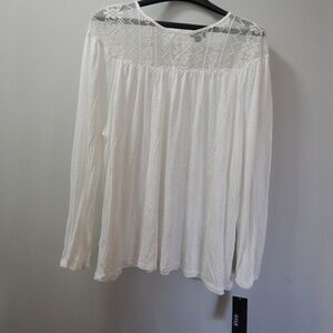 NWT. Ana Sweet White Blouse NWT Lace Inset